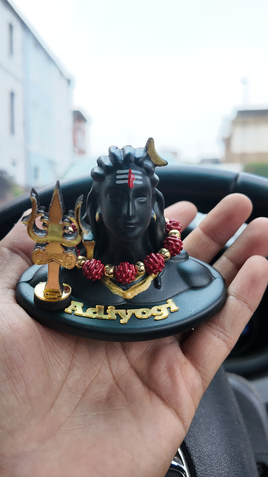 Adiyogi Shiva Dashboard Idol with Trishul – Elegant Car & Home Decor