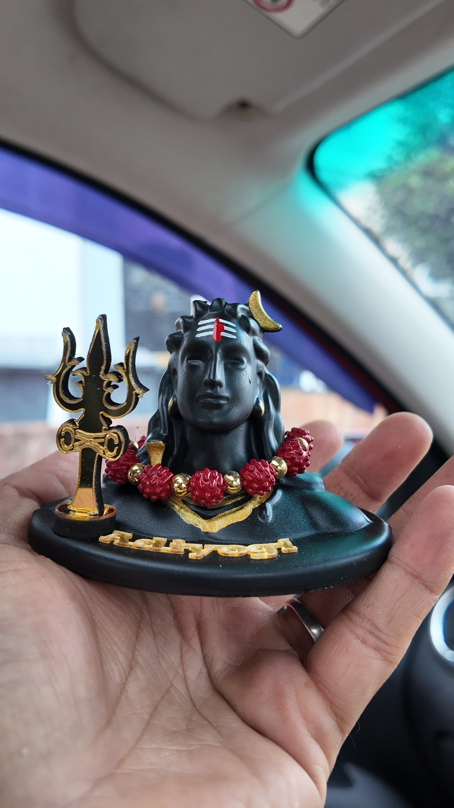 Adiyogi Shiva Dashboard Idol with Trishul – Elegant Car & Home Decor