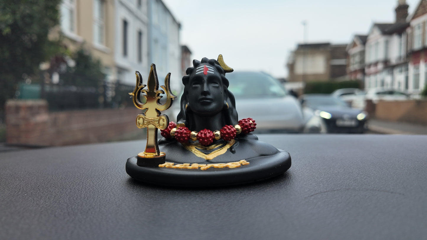 Adiyogi Shiva Dashboard Idol with Trishul – Elegant Car & Home Decor