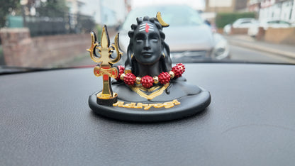 Adiyogi Shiva Dashboard Idol with Trishul – Elegant Car & Home Decor