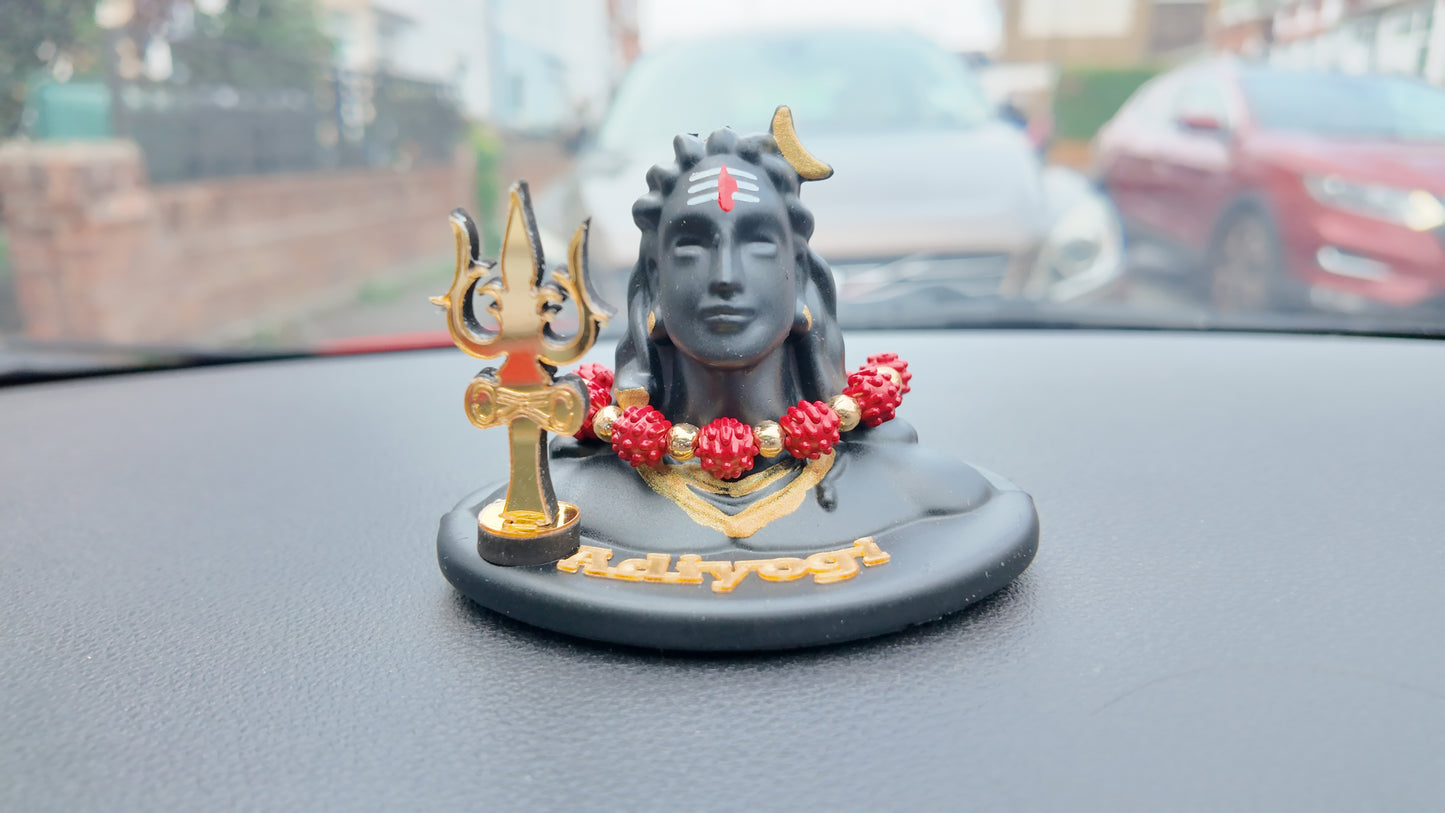 Adiyogi Shiva Dashboard Idol with Trishul – Elegant Car & Home Decor