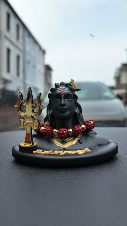 Adiyogi Shiva Dashboard Idol with Trishul – Elegant Car & Home Decor
