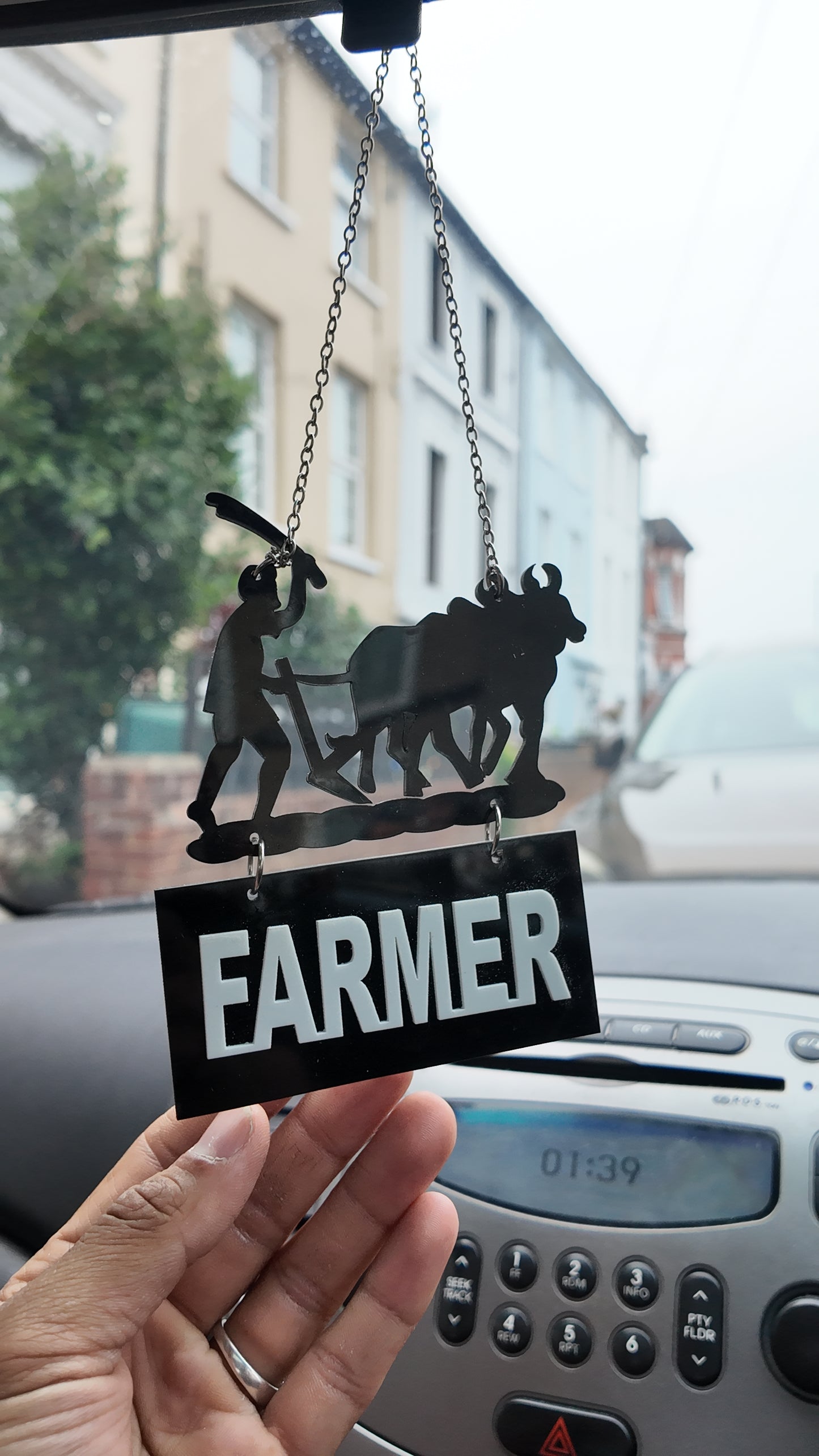 Gurjer (गुर्जर)Premium Stylish Car Hanging with Moustache Design – Premium Acrylic Accessory