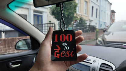 Desi Swag 100% देसी Car Hanging – Acrylic & Chain Design